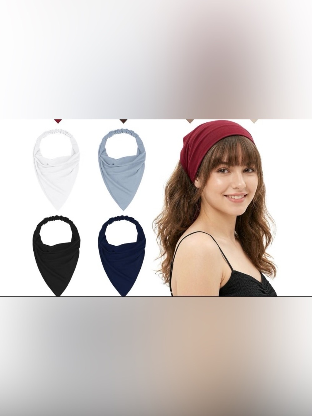 Women's 4 Pack Scarf Elastic Headband Triangle Head Scarf ( New)